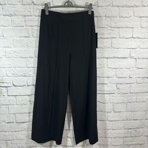 NWT Jones New York Crop Wide Leg Hi-Rise Pull On Black Pants Sz Large